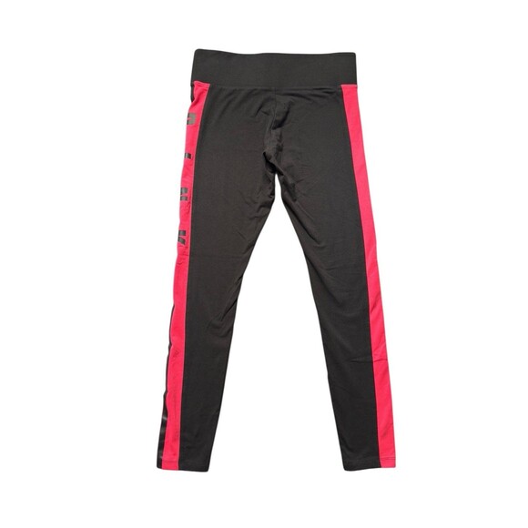 Victoria’s Secret PINK Yoga Leggings Womens M Black Pink Side Stripe Logo Pants - Picture 2 of 9